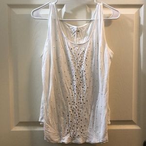 White tank top with shiny embellishments